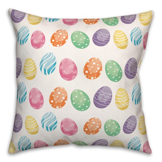 Watercolor Eggs 18&#x22; x 18&#x22; Throw Pillow